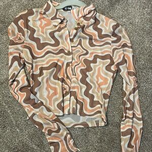 The Kript Swirl Mesh Button up